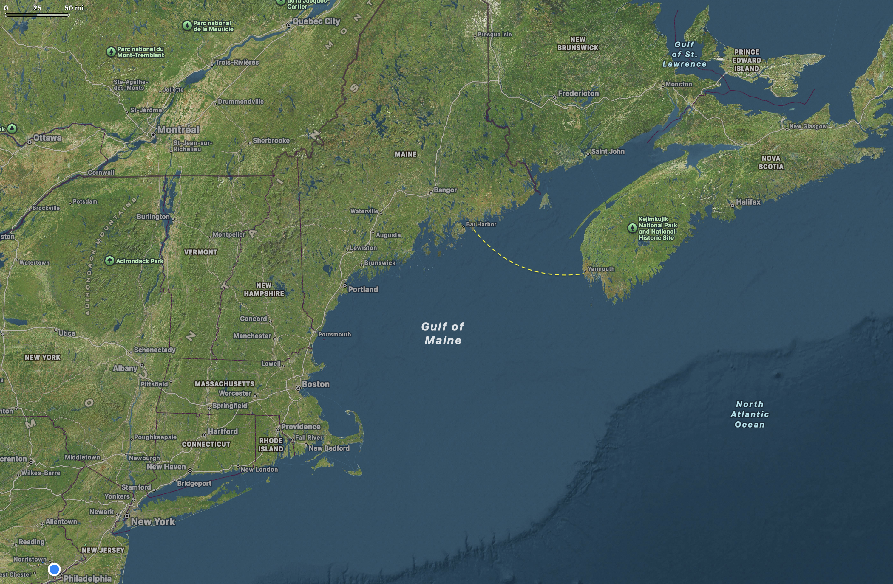 Crossing the Gulf of Maine